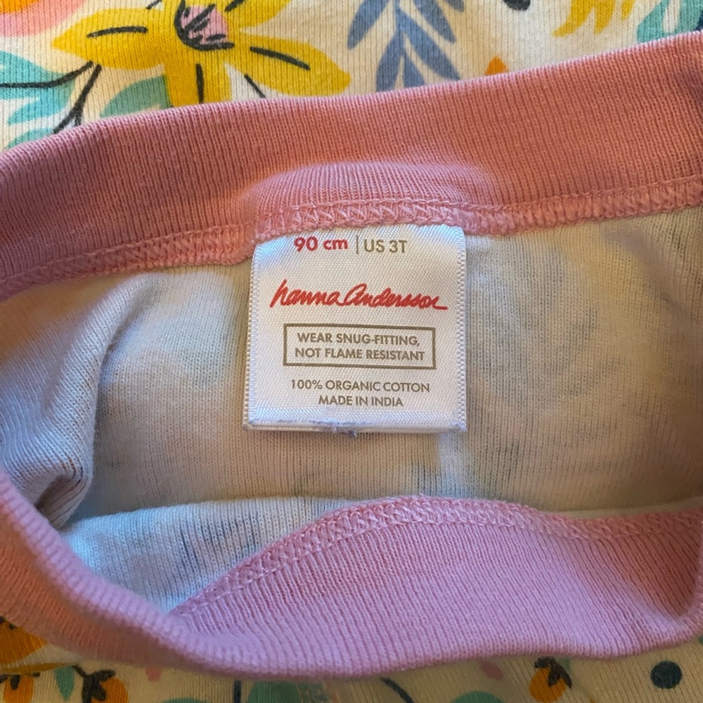 Hanna Andersson short john pajamas in Flamingo Floral sz 3T EUC - Picture 3 of 3